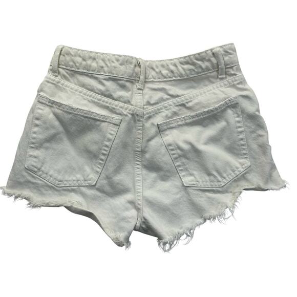 Zara Cut Off Shorts Womens Beach Casual Size 4 White - Picture 8 of 13